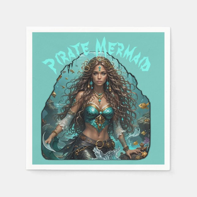 Serviette En Papier Pirate Mermaid Lady Thunder_Cove (Devant)