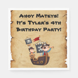 Serviette En Papier Pirate Party Personnalisé Napkins