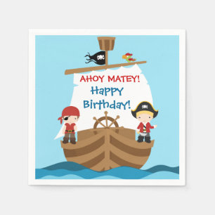 Serviette En Papier Pirate Ship Anniversaire Papier serviettes