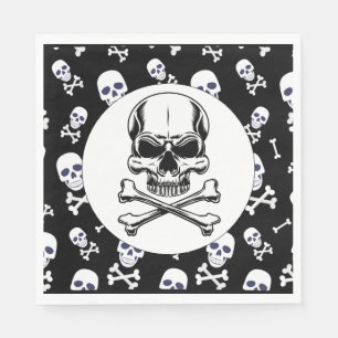 Serviette En Papier Pirate thème fête des bateaux adultes crânes