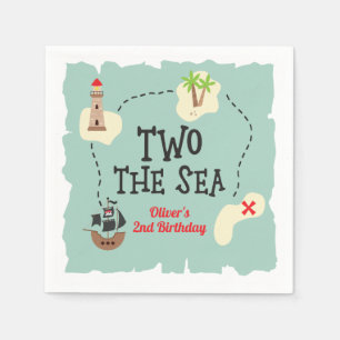 Serviette En Papier Pirate trésor carte deux la mer 2e anniversaire