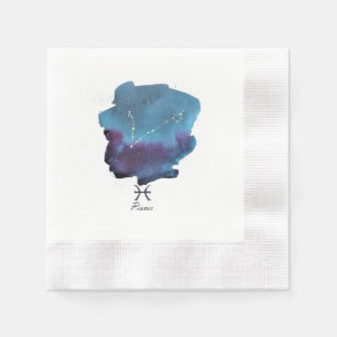 Serviette En Papier Pisces Constellation, Pisces Zodiac Papier Napkins