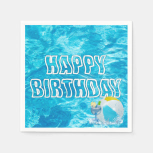 Serviette En Papier Piscine d'anniversaire