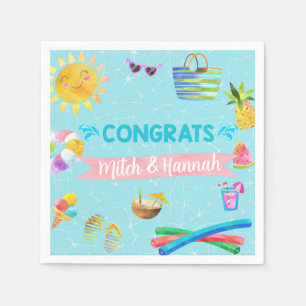 Serviette En Papier Piscine fille baby shower serviettes.