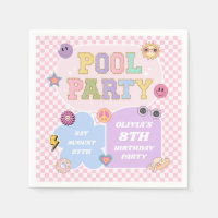 Piscine Party Preppy Varsity Patch Anniversaire