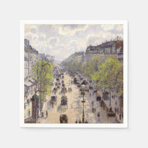 Serviette En Papier Pissarro - Boulevard Montmartre, Printemps