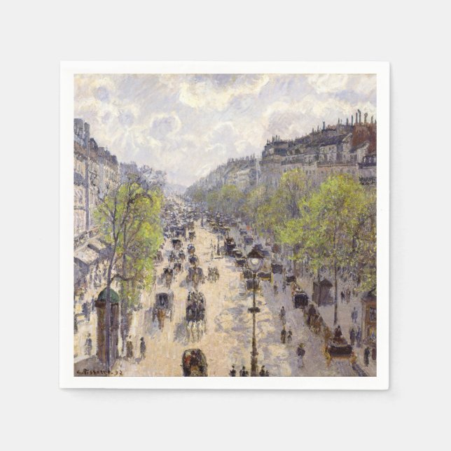 Serviette En Papier Pissarro - Boulevard Montmartre, Printemps (Devant)