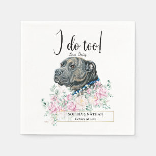 Serviette En Papier Pit Bull Chien Mariage Cocktail Napkins