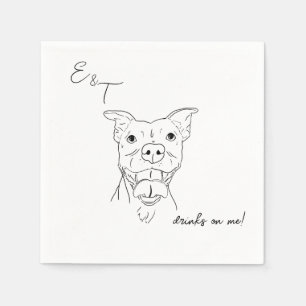 Serviette En Papier Pitbull Chien Cocktail mariages serviettes