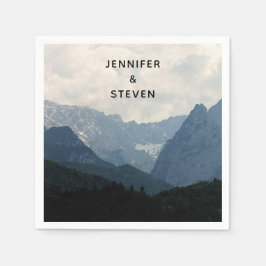 Serviette En Papier Pittoresque Alpine Mountains Nature Photo Mariage