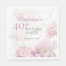 Pivoine aquarelle rose poudré 40e anniversaire