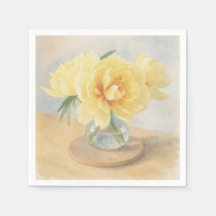 Pivoines Jaunes - Serviettes