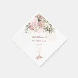 Serviette En Papier PixDezines Dusty Rose avec verre Champagne