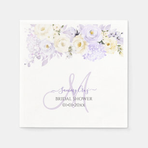 Serviette En Papier PixDezines Elégant Roses de crème Hyde violet