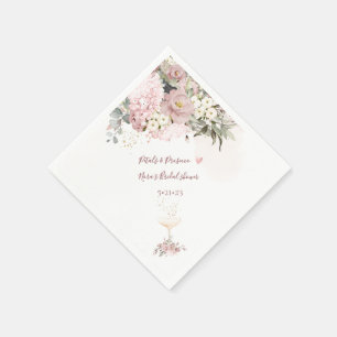 Serviette En Papier PixDezines Rose Poussiéreux avec Verre à Champagne