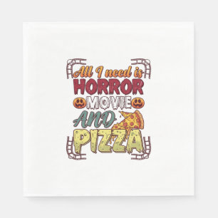 Serviette En Papier Pizza Film d'Horreur Halloween Citrouille Crâne Tr