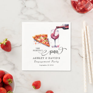 Serviette En Papier Pizza italienne   Soirée de mariage des vins