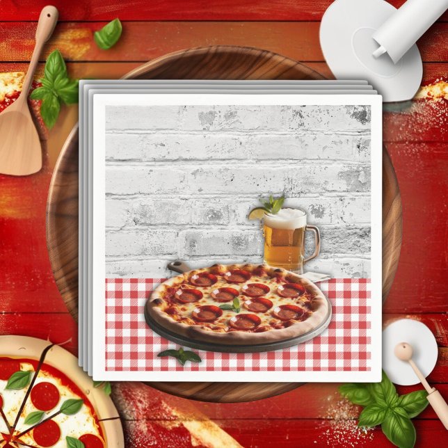Serviette En Papier Pizza moderne +Baby shower de briques de bière (Créateur téléchargé)