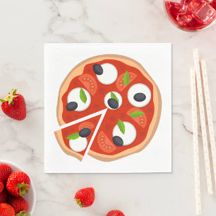 Serviette En Papier Pizza Mozzarella aux Tomates et Basilic