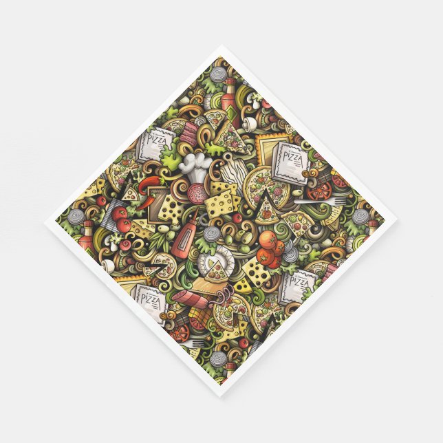 Serviette En Papier Pizza Party (Coin)