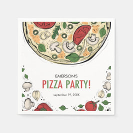 Serviette En Papier Pizza Party Anniversaire Papier Napkin