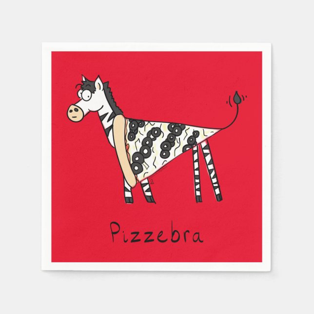 Serviette En Papier Pizzèbre Pizza Zèbre serviettes (Devant)