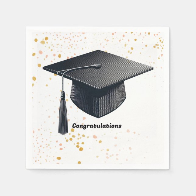 Serviette En Papier Plafond de diplôme Félicitations Papier serviettes (Devant)