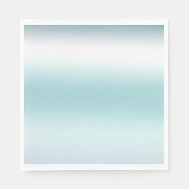 Serviette En Papier Plage Aqua Blue Ombre (Devant)