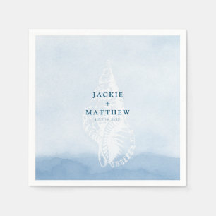 Serviette En Papier Plage Aquarelle Mariage