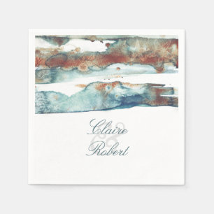 Serviette En Papier Plage Aquarelle moderne Mariage Starfish