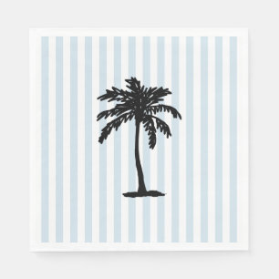 Serviette En Papier Plage aux palmiers rayure nautique
