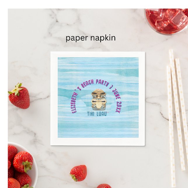 Serviette En Papier plage de l'île tropicale tiki luau (Créateur téléchargé)