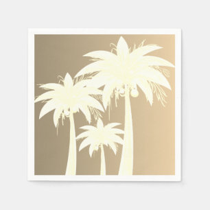 Serviette En Papier Plage de sable beige de la côte de palmier moderne