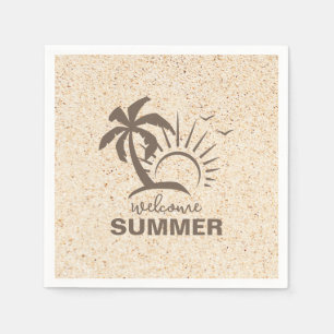 Serviette En Papier Plage d'été moderne et colorée Abstraite