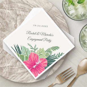 Serviette En Papier Plage florale tropicale