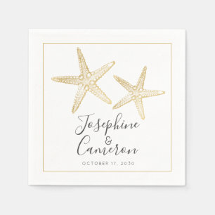 Serviette En Papier Plage Gold Starfish
