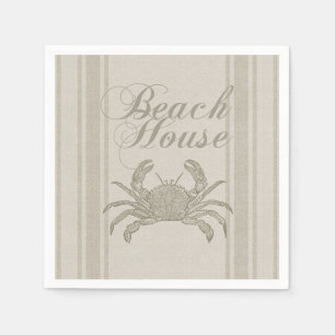 Serviette En Papier Plage House Crab Seashore