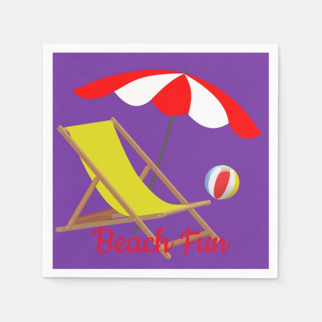 Serviette En Papier Plage papier amusant serviettes (Devant)