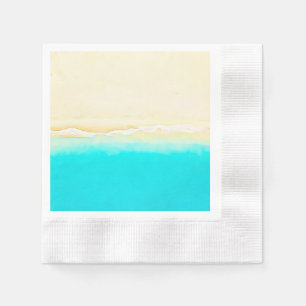 Serviette En Papier Plage Plage Plage Plutôt Turquoise Océan Plage Thè