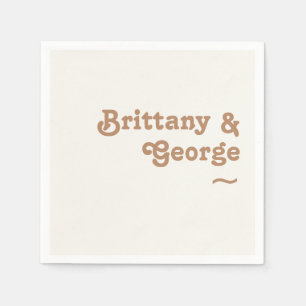 Serviette En Papier Plage Retro   Serviettes de Mariage ivoire