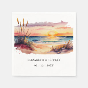 Serviette En Papier Plage Rustique Sunset