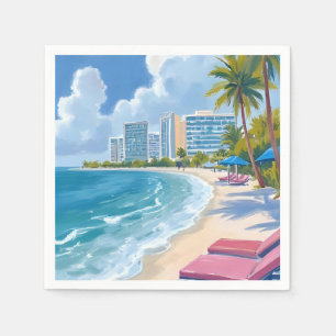 Serviette En Papier Plage Sud de Miami Floride