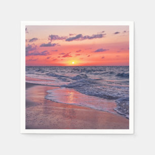 Serviette En Papier Plage Tropical Bahamas Sunset Paradise Beach