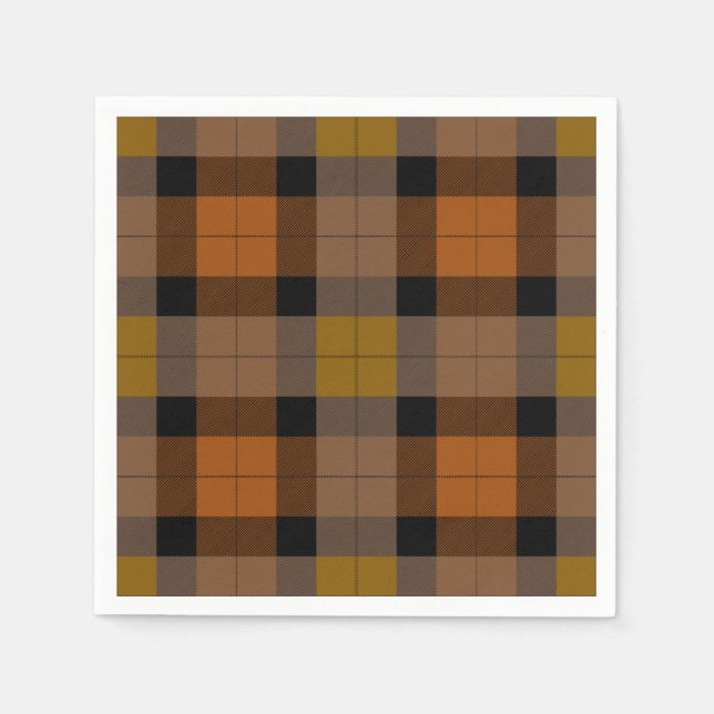 Serviette En Papier Plaid Automne (Devant)