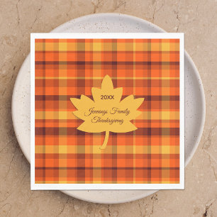 Serviette En Papier Plaid de Thanksgiving Maple
