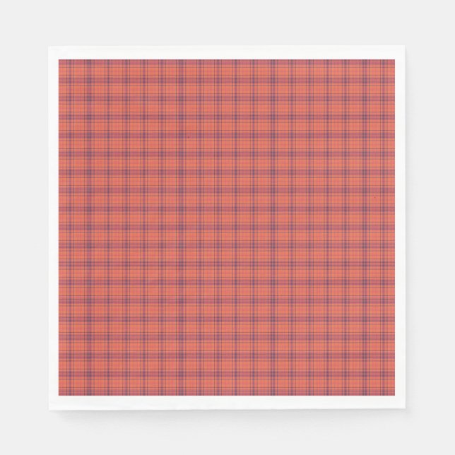 Serviette En Papier Plaid orange (Devant)