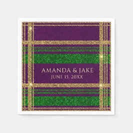 Serviette En Papier Plaid personnalisé de Mardi Gras