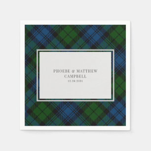 Serviette En Papier Plaid Tartan Clan Campbell Wedding shower militair