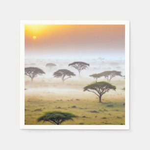 Serviette En Papier Plaines Nature Savannah Extérieur Paysage Calme Ai