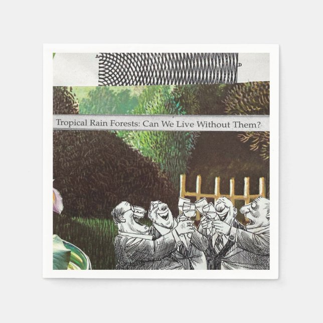 Serviette En Papier Plaisanterie politique drôle Forêt Changement clim (Devant)